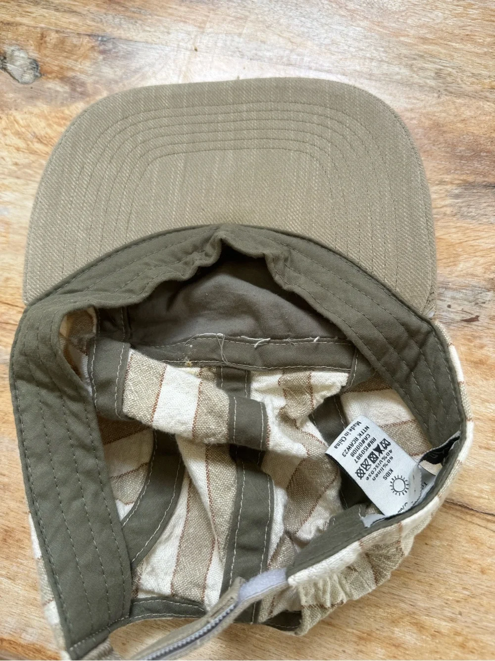 Rylee + Cru Tan and Cream Striped Kids Cap